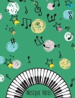 Musique Notes: Carnet de partitions vierge couleur verte - papier manuscrit - 11 portées par page - pas de clef - 120 pages - grande By Galaxy Books Cover Image