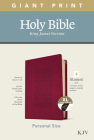 KJV Personal Size Giant Print Bible, Filament Enabled Edition (Leatherlike, Diamond Frame Cranberry, Indexed) Cover Image