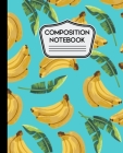 Composition Notebook: Banana Pattern on Teal Background 100 Pages - 7.5