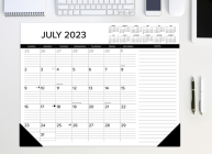 Black & White 22 X 17 Large Monthly Deskpad Calendar By Willow Creek Press Cover Image