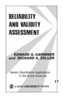 Reliability and Validity Assessment (Quantitative Applications in the Social Sciences #17) By Edward G. Carmines, Richard A. Zeller Cover Image