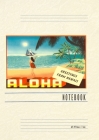 Vintage Lined Notebook Aloha, Greetings from Hawaii, Hula Girl on Beach Cover Image