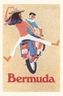 Vintage Journal Couple on Bike in Bermuda Travel Poster Cover Image