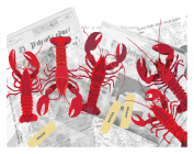 New England Lobsters on Newspaper Art Print 11x14 Cover Image