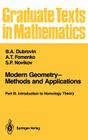 Modern Geometry--Methods and Applications: Part III: Introduction to Homology Theory (Graduate Texts in Mathematics #124) By Robert G. Burns (Translator), B. a. Dubrovin, A. T. Fomenko Cover Image