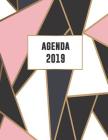 Agenda 2019: Élégant Et Pratique- Mosaïque En or Rose Noir Blanc - Agenda Organiseur Pour Ton Quotidien - 52 Semaines - Janvier À D By Parbleu Carnets de Notes Cover Image