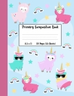 Primary Composition Book: Unicorn Llama Primary Composition Notebook With 8.5