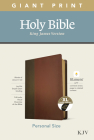 KJV Personal Size Giant Print Bible, Filament Enabled Edition (Leatherlike, Brown/Mahogany, Indexed) By Tyndale (Created by) Cover Image