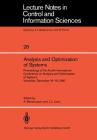 Analysis and Optimization of Systems: Proceedings of the Fourth International Conference on Analysis and Optimization of Systems Versailles, December (Lecture Notes in Control and Information Sciences #28) By A. Bensoussan (Editor), J. L. Lions (Editor) Cover Image