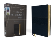 Niv, Thinline Reference Bible (Deep Study at a Portable Size), Leathersoft, Navy, Red Letter, Comfort Print By Zondervan Cover Image
