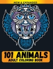 101 Animals Adult Coloring Book: Stress Relieving Animals Designs By Draft Deck Publications Cover Image