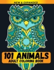 101 Animals Adult Coloring Book: Stress Relieving Animals Designs By Draft Deck Publications Cover Image
