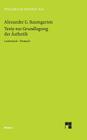 Texte zur Grundlegung der Ästhetik By Alexander G. Baumgarten, Hans R. Schweizer (Editor) Cover Image