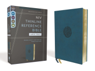 Niv, Thinline Reference Bible (Deep Study at a Portable Size), Large Print, Leathersoft, Teal, Red Letter, Comfort Print By Zondervan Cover Image