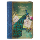 Christian Art Gifts Scripture Journal Blue/Peacock Printed Blessed Jeremiah 17:7 Bible Verse Inspirational Faux Leather Notebook, Zipper Closure, 336 Cover Image