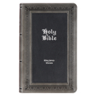 KJV Holy Bible, Giant Print Standard Size Faux Leather Red Letter Edition - Thumb Index & Ribbon Marker, King James Version, Gray/Black By Christian Art Gifts (Created by) Cover Image