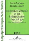 Englische Fachtexte in Der Paedagogischen Psychologie: Eine Linguistische Analyse (Leipziger Fachsprachen-Studien #2) By Ines-Andrea Busch-Lauer Cover Image