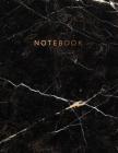 Notebook: Beautiful black marble gold bronze lettering ★ School supplies ★ Personal diary ★ Office notes 8.5 x Cover Image