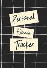 Personal Expense Tracker: Black Geometric Grid Daily and Monthly Spending Money Management Logbook Cover Image