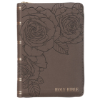 KJV Bible Compact Faux Leather LP Gray W/Zipper By Christian Art Gifts (Created by) Cover Image