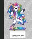 Hexagon Paper Large: ALANNA Unicorn Rainbow Notebook By Weezag Cover Image