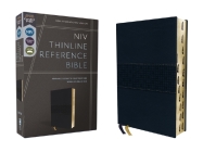 Niv, Thinline Reference Bible (Deep Study at a Portable Size), Leathersoft, Navy, Red Letter, Thumb Indexed, Comfort Print By Zondervan Cover Image
