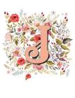 J Monogram Letter Floral Wreath Notebook Cover Image