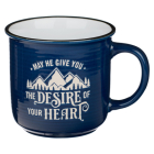 Christian Art Gifts Dark Blue Ceramic Camper Mug for Men and Women Desires of Your Heart - Psalm 20:4 Inspirational Bible Verse, 13 Oz. By Christian Art Gifts (Created by) Cover Image