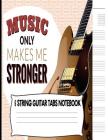 6 String Guitar Tab Notebook: Tablature and Chord Music Paper for Guitar Players, Musicians, Students and Teachers Cover Image