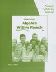 Elementary Algebra Student Solutions Manual: Algebra Within Reach Cover Image