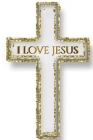 I love jesus gold glitter cross blank journal: I love jesus cross blank journal By Michael Huhn Cover Image