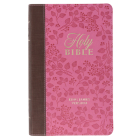 KJV Holy Bible, Giant Print Standard Size Faux Leather Red Letter Edition - Thumb Index & Ribbon Marker, King James Version, Brown/Pink Berry By Christian Art Gifts (Created by) Cover Image