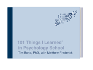 101 Things I Learned® in Psychology School By Tim Bono, Matthew Frederick (With) Cover Image