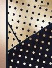 A4 Notebook: Navy Blue Gold Polka Dots College Ruled Composition Writing Notebook Cover Image