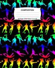 Composition Notebook: Soccer Rainbow Neon Notebook Wide Ruled 100 Pages 7.5 x 9.25 Cover Image