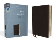 NIV, Thinline Bible, Bonded Leather, Black, Red Letter Edition By Zondervan Cover Image
