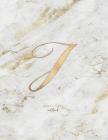Graph Paper Notebook: Marble Elegant Gold Monogram Letter J Grid and Quad Rule (8.5x11) Composition Notebook for Students By Cute Little Journals Cover Image