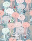 Notebook: Jellyfish on green cover and Dot Graph Line Sketch pages, Extra large (8.5 x 11) inches, 110 pages, White paper, Sketc By A. Madoo Cover Image