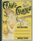 Wide Ruled Composition Book: Vintage poster of a Girl with French Champagne themed cover will keep your mood bubbly while you keep your notebook up Cover Image