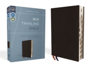 NIV, Thinline Bible, Bonded Leather, Black, Indexed, Red Letter Edition By Zondervan Cover Image