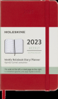 Moleskine 2023 Weekly Notebook Planner, 12M, Pocket, Scarlet Red, Hard Cover (3.5 x 5.5) Cover Image