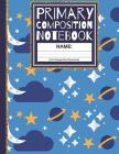 Primary Composition Notebook: Clouds, Moons and Stars K-2, Kindergarten Composition School Exercise Book Cover Image