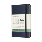 Moleskine 2022  Weekly Planner, 12M, Pocket, Sapphire Blue, Hard Cover (3.5 x 5.5) By Moleskine Cover Image