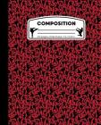 Composition: Karate Red Marble Composition Notebook. Wide Ruled 7.5 x 9.25 in, 100 pages Martial Arts book for boys or girls, kids, By Pattyjane Press Cover Image