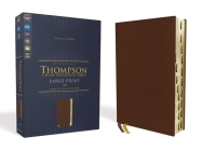 Niv, Thompson Chain-Reference Bible, Large Print, Genuine Leather, Cowhide, Brown, Red Letter, Art Gilded Edges, Thumb Indexed, Comfort Print By Frank Charles Thompson (Editor), Zondervan Cover Image