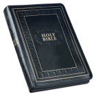 KJV Holy Bible, Giant Print Full-Size Faux Leather W/Thumb Index & Ribbon Marker, Red Letter Edition, King James Version, Black, Zipper Closure Cover Image