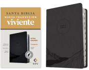 Santa Biblia Ntv, Edición Compacta, Letra Grande (Sentipiel, Carbón, Índice, Letra Roja) Cover Image