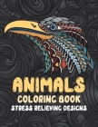 Animals - Coloring Book - Stress Relieving Designs By Grace Colouring Books Cover Image