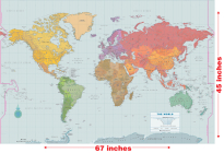 Laminated World Wall Map (67'' W X 45'' H) Cover Image