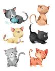 Notebook: Cute Happy Cats, Notebooks For Kids, Large Size - Letter, Wide Ruled Cover Image